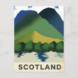 Retro Scotland vacation art Postcard