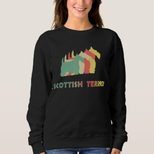 Retro Scottish Terrier Mum Funny Dog Mum Vintage Sweatshirt