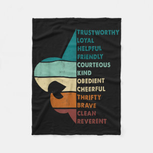 Retro Scouting Law Camp Hiking Vintage Gifts For M Fleece Blanket