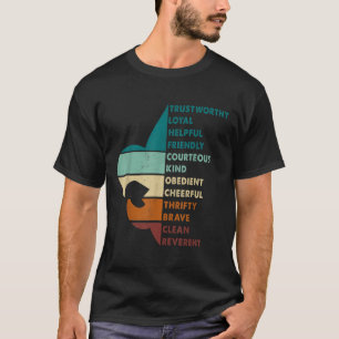 Retro Scouting Law Camp Hiking Vintage Gifts For M T-Shirt