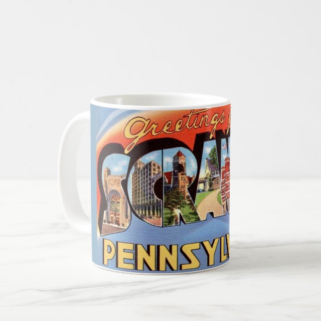 Retro Scranton PA Greeting Mug (Front Left)