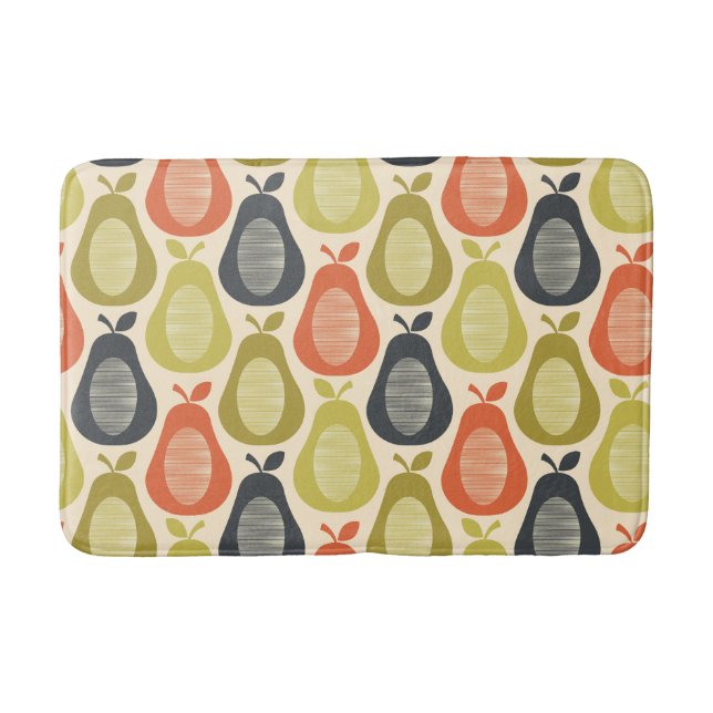 Retro Scribble Pears Pattern Bath Mat (Front)