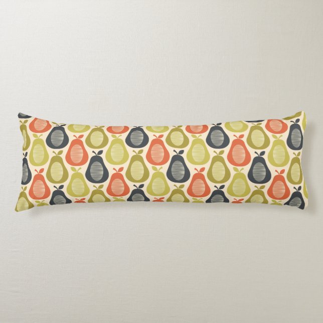 Retro Scribble Pears Pattern Body Cushion (Front)