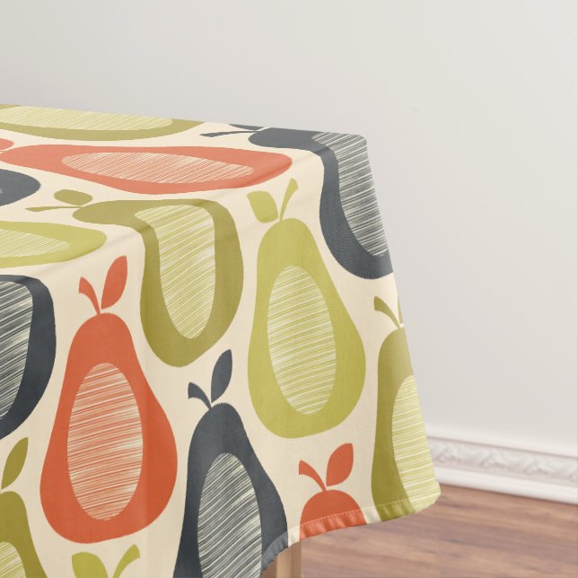 Retro Scribble Pears Pattern Tablecloth (In Situ)