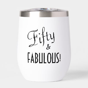 Retro Script Black & White Fifty & FABULOUS