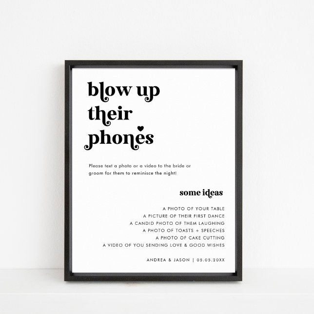 Retro Script Blow Up Their Phones Wedding Sign (Creator Uploaded)