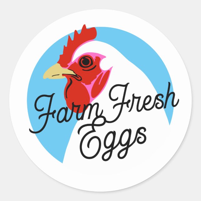 Retro  Script Farm Fresh Eggs Label (Front)