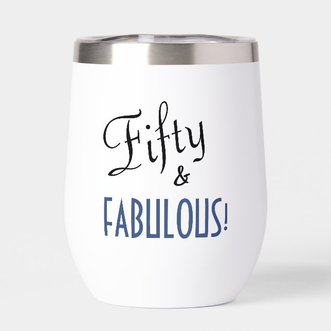Retro Script Fifty & FABULOUS 50th Birthday (Back)