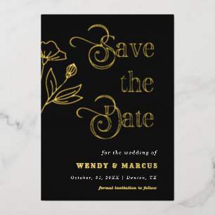 Retro Script Goth Dark Wedding Aesthetic Real