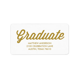 Retro Script   Graduation Address Label