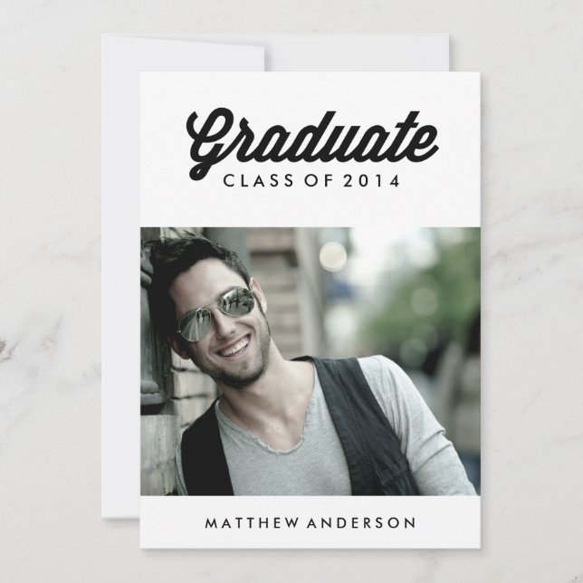 Retro Script | Graduation Party Invitation (Front)