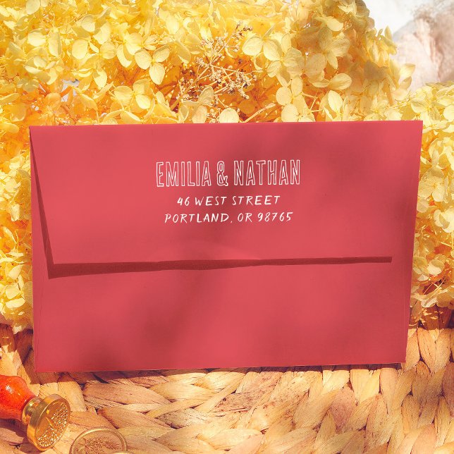 Retro Script Hand Written Wedding Return Address Envelope (Creator Uploaded)