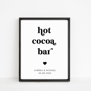 Retro Script Hot Cocoa Bar Winter Wedding Sign