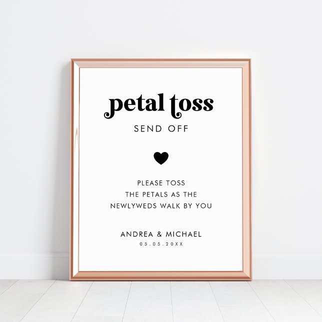 Retro Script Petal Toss Send Off Wedding Sign     (Creator Uploaded)