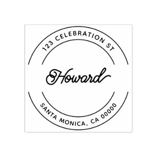 Retro Script Return Address Rubber Stamp