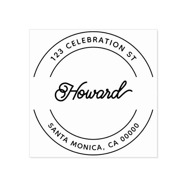 Retro Script Return Address Rubber Stamp (Imprint)