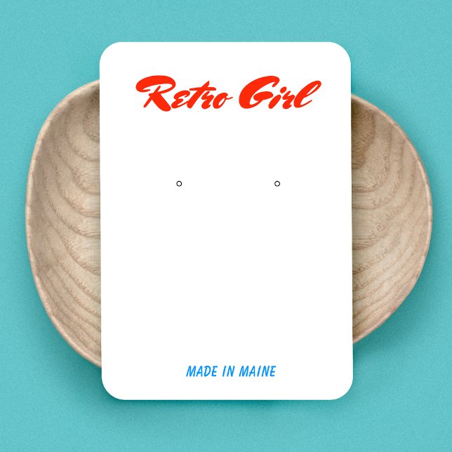  Retro Script Signature Earring Display  Business Card (Creator Uploaded)