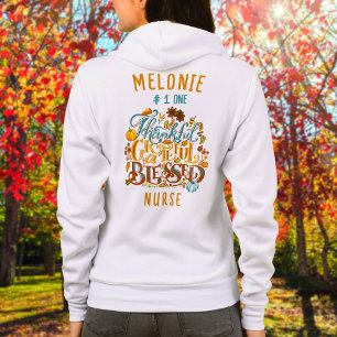 Retro Script Thankful Grateful Blessed Custom Hoodie