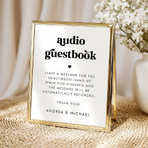 Retro Script Typography Audio Guestbook Wedding