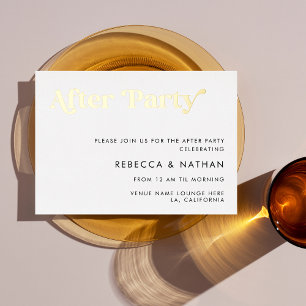 Retro Script Typography Wedding After Party Real