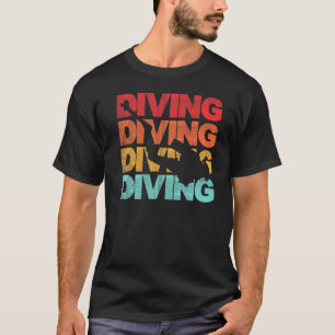 Retro Scuba Diving Vintage Diver Ocean Deep Sea Wa T-Shirt