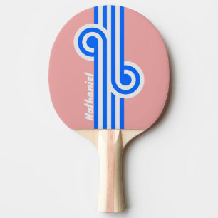Retro Sea Kiss Loop with Name Ping Pong Paddle