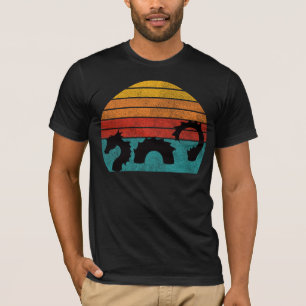 Retro Sea Serpent Silhouette Vintage Design T-Shirt