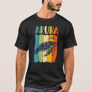 Retro Sea Turtle Aruba Caribe Theme Friends Family T-Shirt