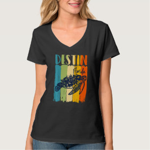 Retro Sea Turtle Destin Florida Theme Friends Fami T-Shirt