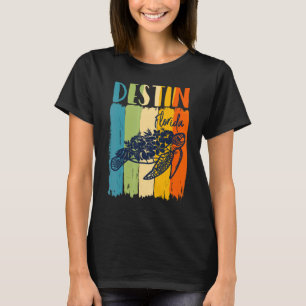 Retro Sea Turtle Destin Florida Theme Friends Fami T-Shirt