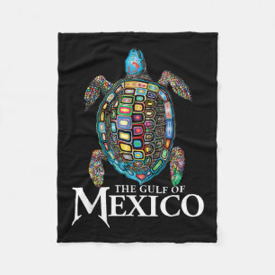 Retro Sea Turtle Gulf Of Mexico Never Forget Fleece Blanket
