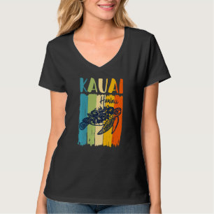 Retro Sea Turtle Kauai Hawaii Matching Friends Fam T-Shirt