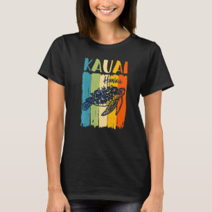 Retro Sea Turtle Kauai Hawaii Matching Friends Fam T-Shirt