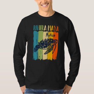 Retro Sea Turtle Riviera Maya Mexico Theme Friends T-Shirt
