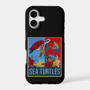 Retro Sea Turtles Gift Underwater Tortoise