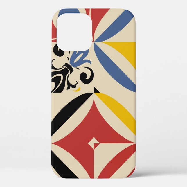 Retro seamless pattern from bright simple geometri Case-Mate iPhone case (Back)