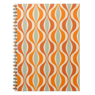 Retro seamless pattern from the 50s and 60s. Seaml Notebook