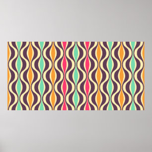 Retro seamless pattern from the 50s and 60s. Seaml Poster