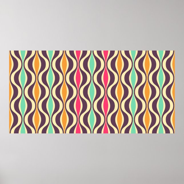 Retro seamless pattern from the 50s and 60s. Seaml Poster (Front)