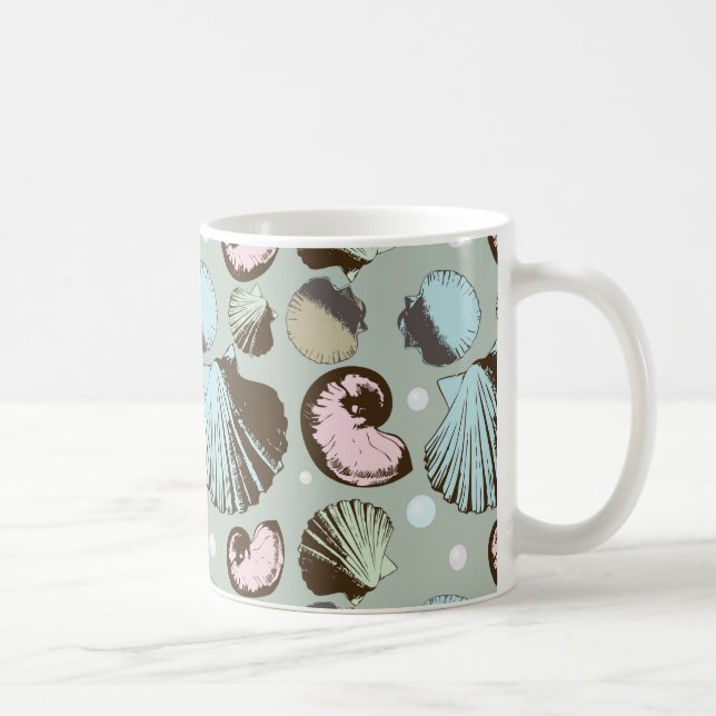 Retro Seashell Pattern Coffee Mug (Right)