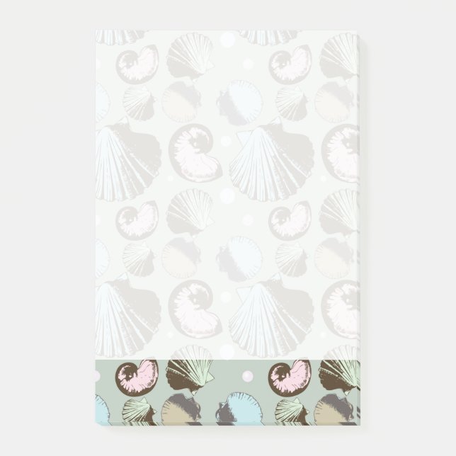 Retro Seashell Pattern Post-it Notes (Front)