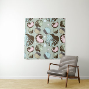 Retro Seashell Pattern Tapestry