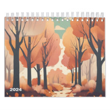 Retro seasonal art calendar | Vibrant Pastel
