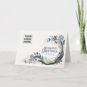 Retro Seasonal Greetings Business Company Wishes Holiday Card