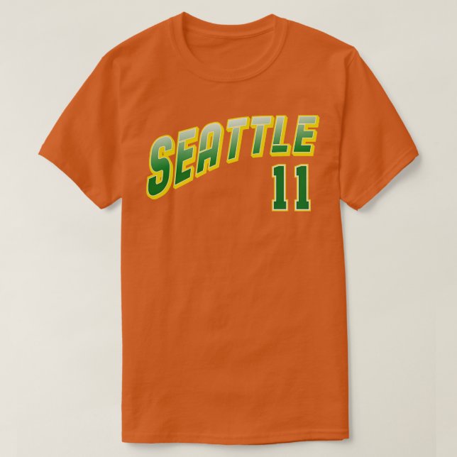 Retro Seattle Number 11 1 T-Shirt (Design Front)