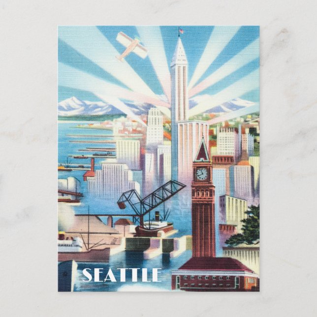 Retro Seattle Postcard (Front)
