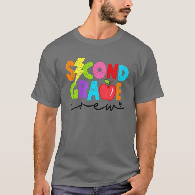 Retro Second Grade Crew Light Bolt 2Nd Grade Back T-Shirt (Front)