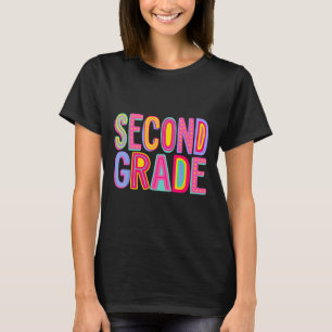 Retro Second Grade Rainbow Vibes Ck To School 2nd  T-Shirt