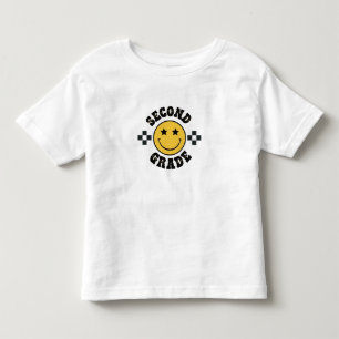 Retro Second Grade Smiley Face Back to School Toddler T-Shirt