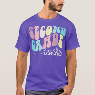 Retro Second Grade Teacher Letter 2nd Grade Back t T-Shirt